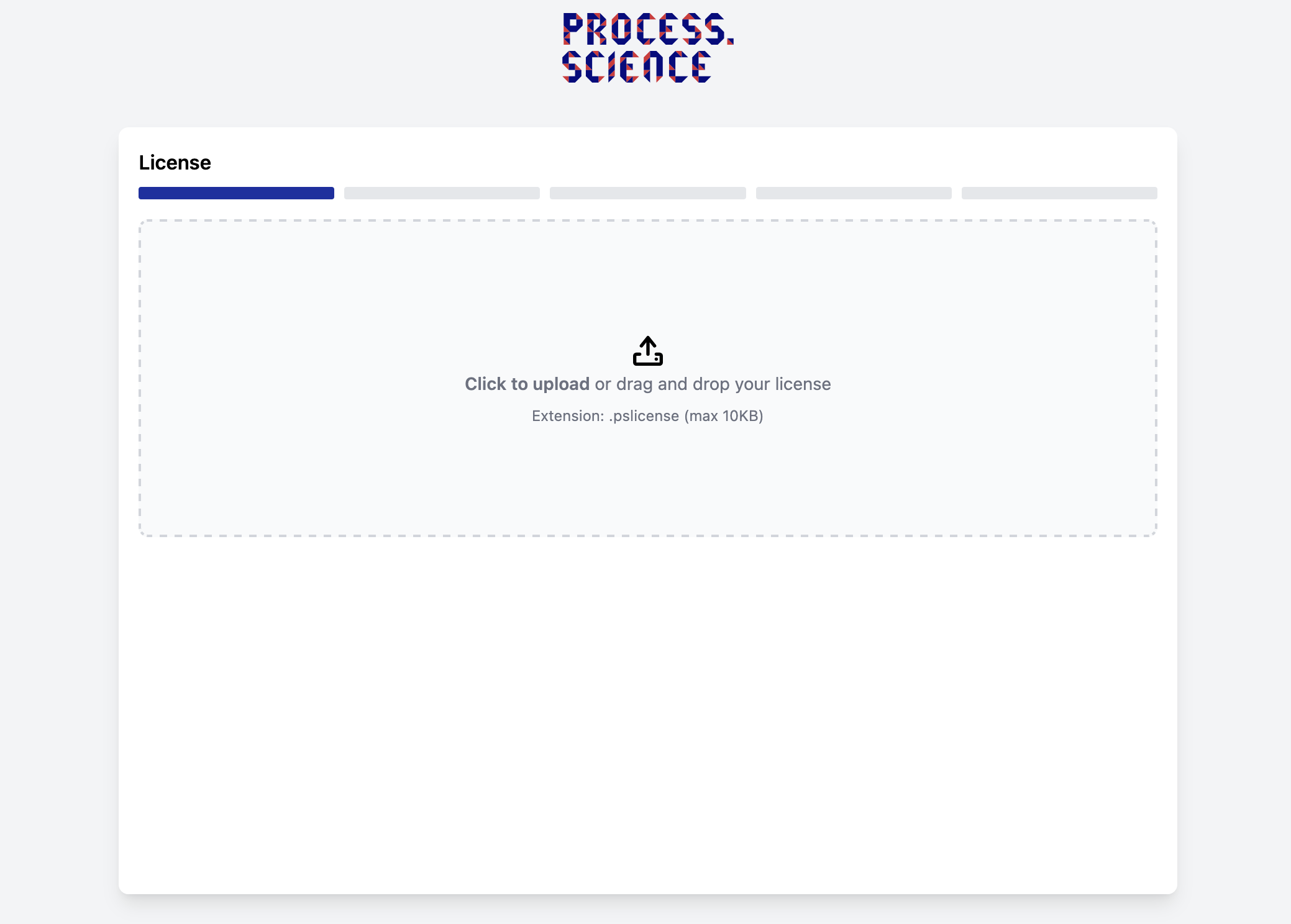 License Upload Page