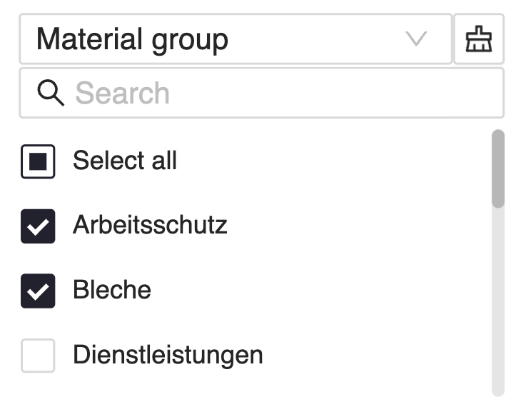 Select values