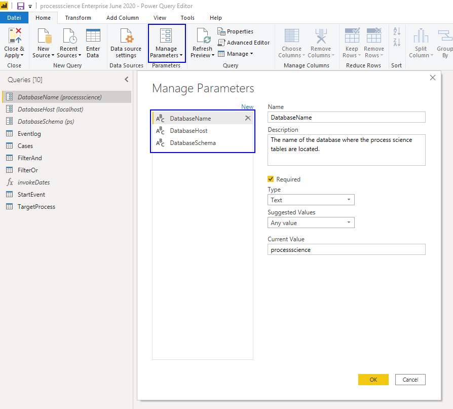Manage Parameters