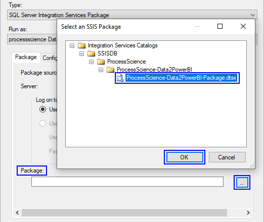 Select SSIS Package